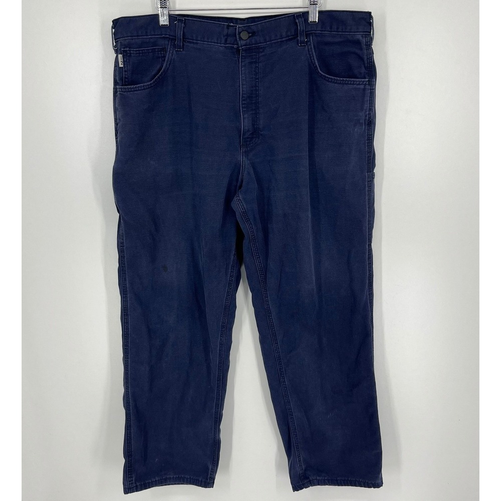 Carhartt FRB159 DNY Mens Navy Blue Flame Resistant Carpenter Pants 40x32 HRC 2